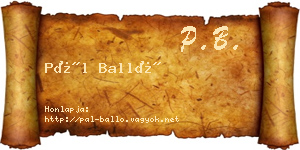 Pál Balló névjegykártya